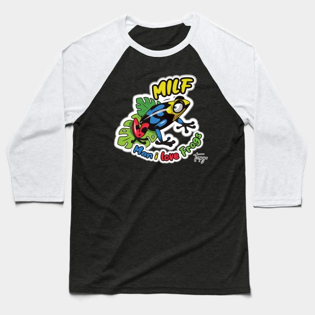 Funny Dart Frog Baseball T-Shirt by Tropyx